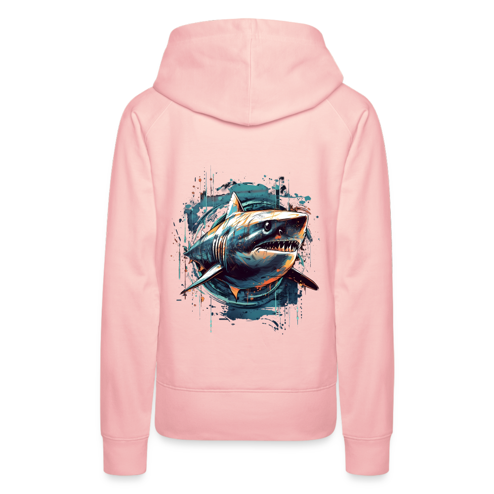 Cooler Retro Hai als Ink Art - Frauen Premium Hoodie - Kristallrosa