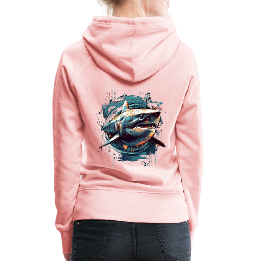 Cooler Retro Hai als Ink Art - Frauen Premium Hoodie - Kristallrosa