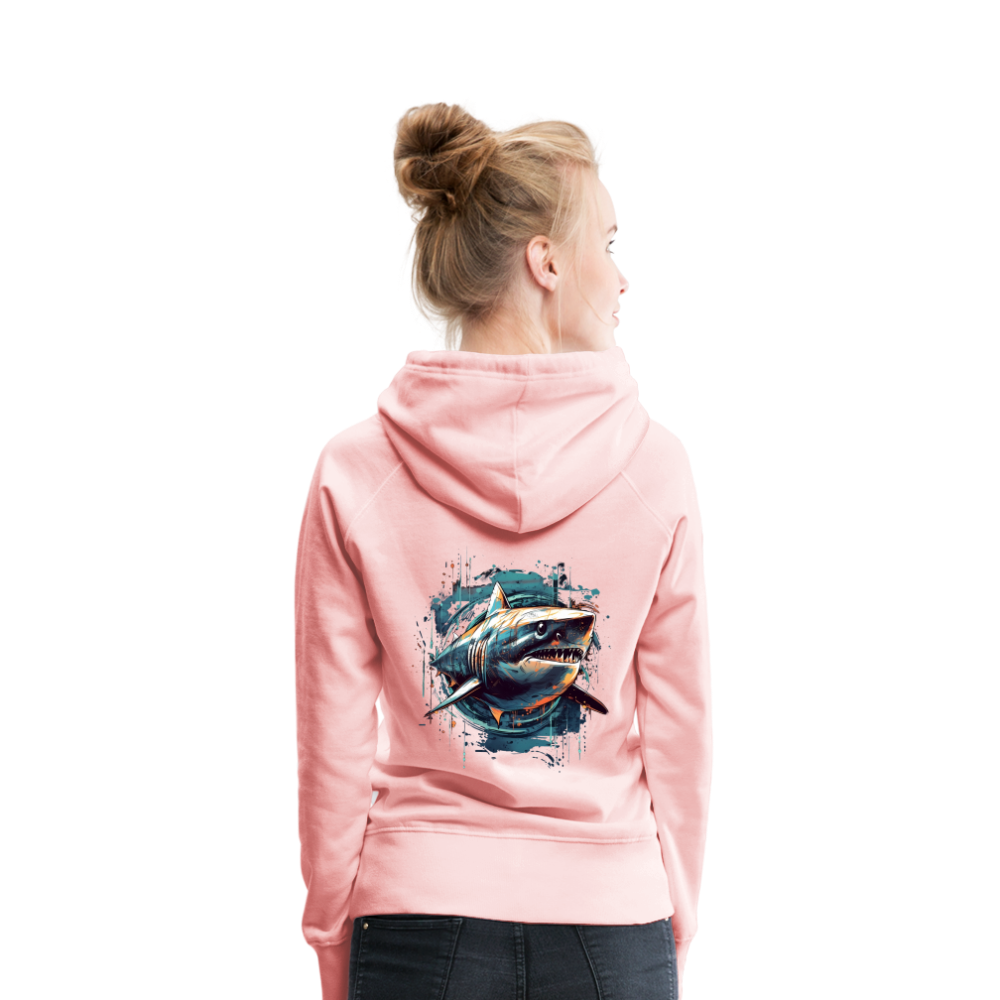 Cooler Retro Hai als Ink Art - Frauen Premium Hoodie - Kristallrosa