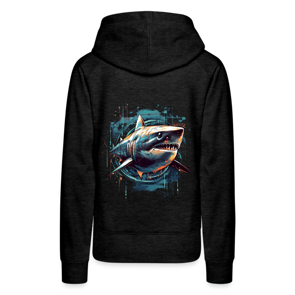 Cooler Retro Hai als Ink Art - Frauen Premium Hoodie - Anthrazit