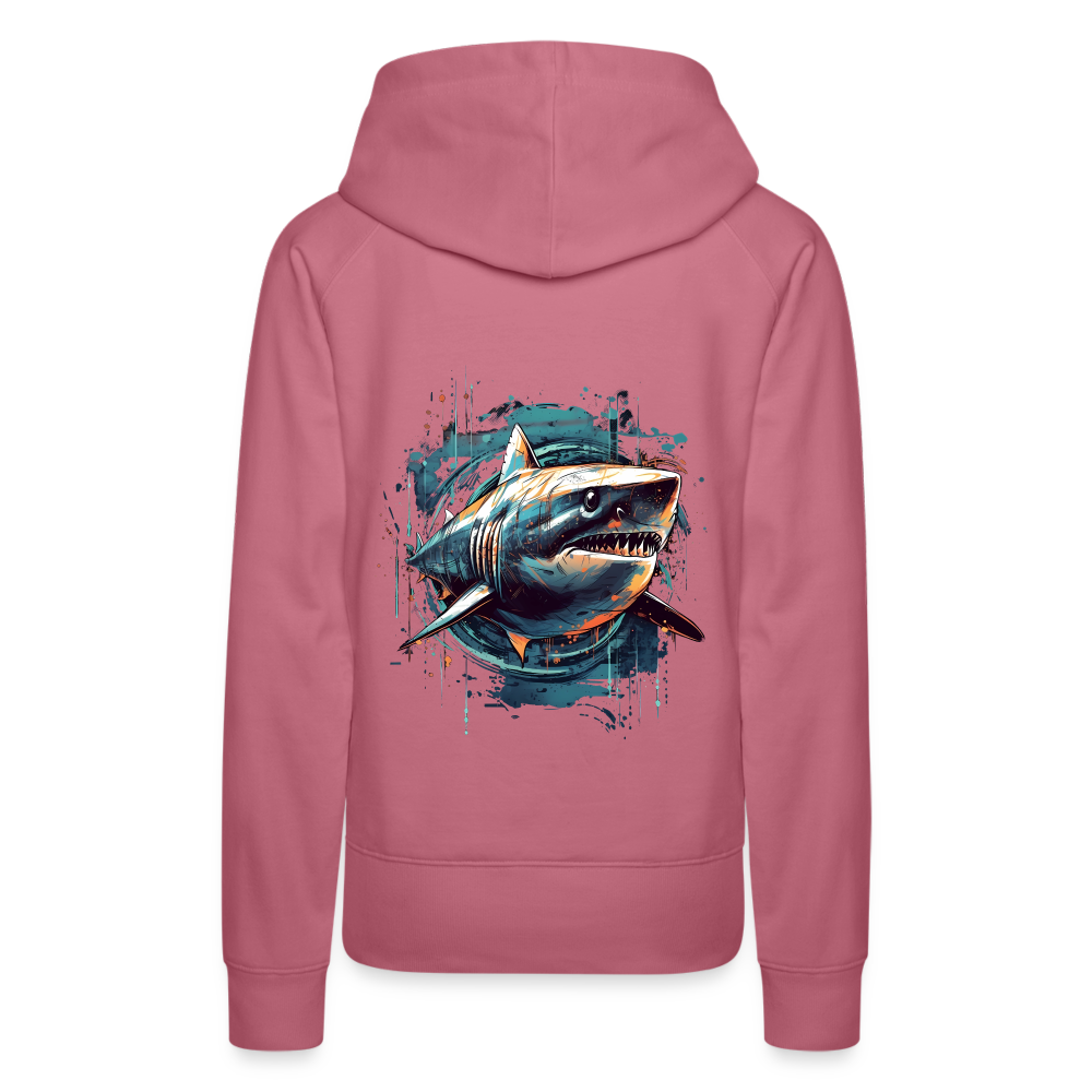 Cooler Retro Hai als Ink Art - Frauen Premium Hoodie - Malve