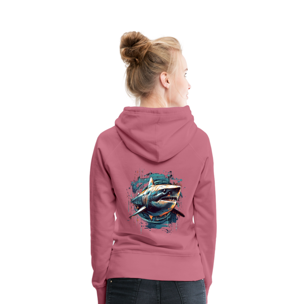 Cooler Retro Hai als Ink Art - Frauen Premium Hoodie - Malve
