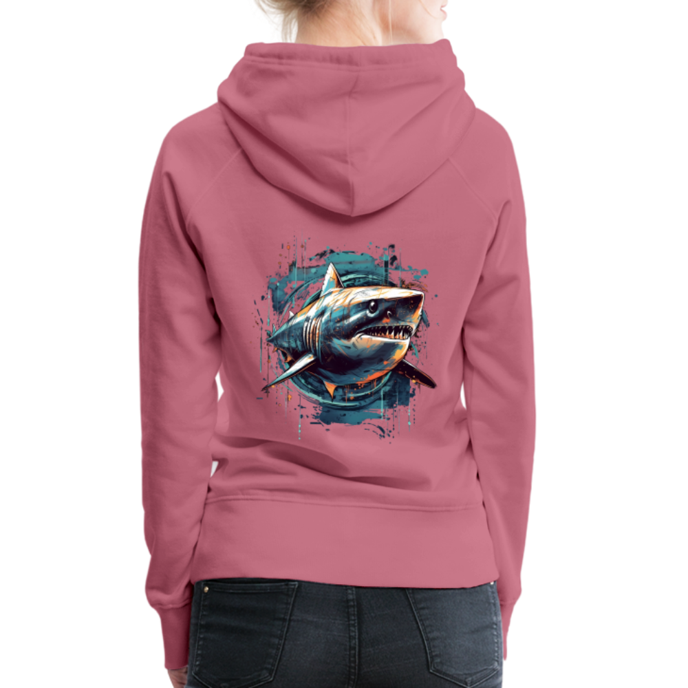 Cooler Retro Hai als Ink Art - Frauen Premium Hoodie - Malve