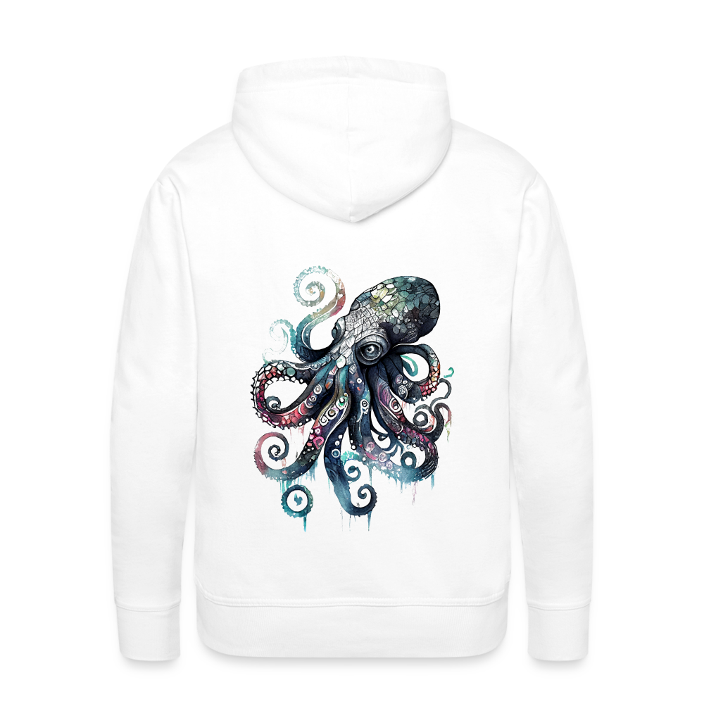 Cooler Wasserfarben Aquarell Oktopus - Männer Premium Hoodie - Weiß
