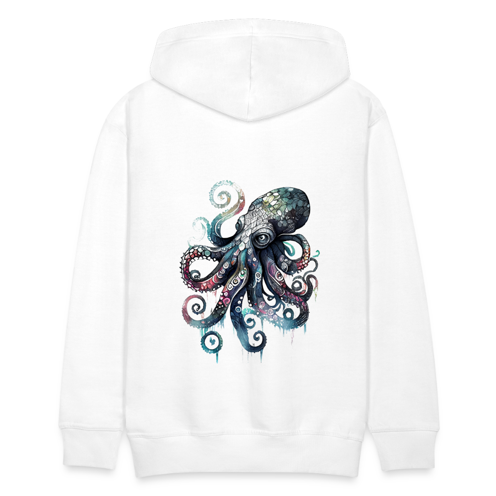 Cooler Wasserfarben Aquarell Oktopus - Männer Premium Hoodie - Weiß