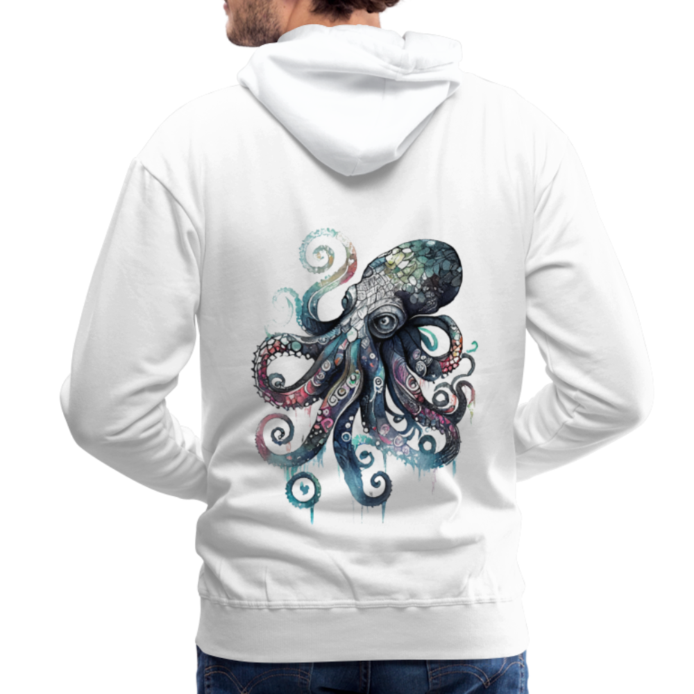 Cooler Wasserfarben Aquarell Oktopus - Männer Premium Hoodie - Weiß