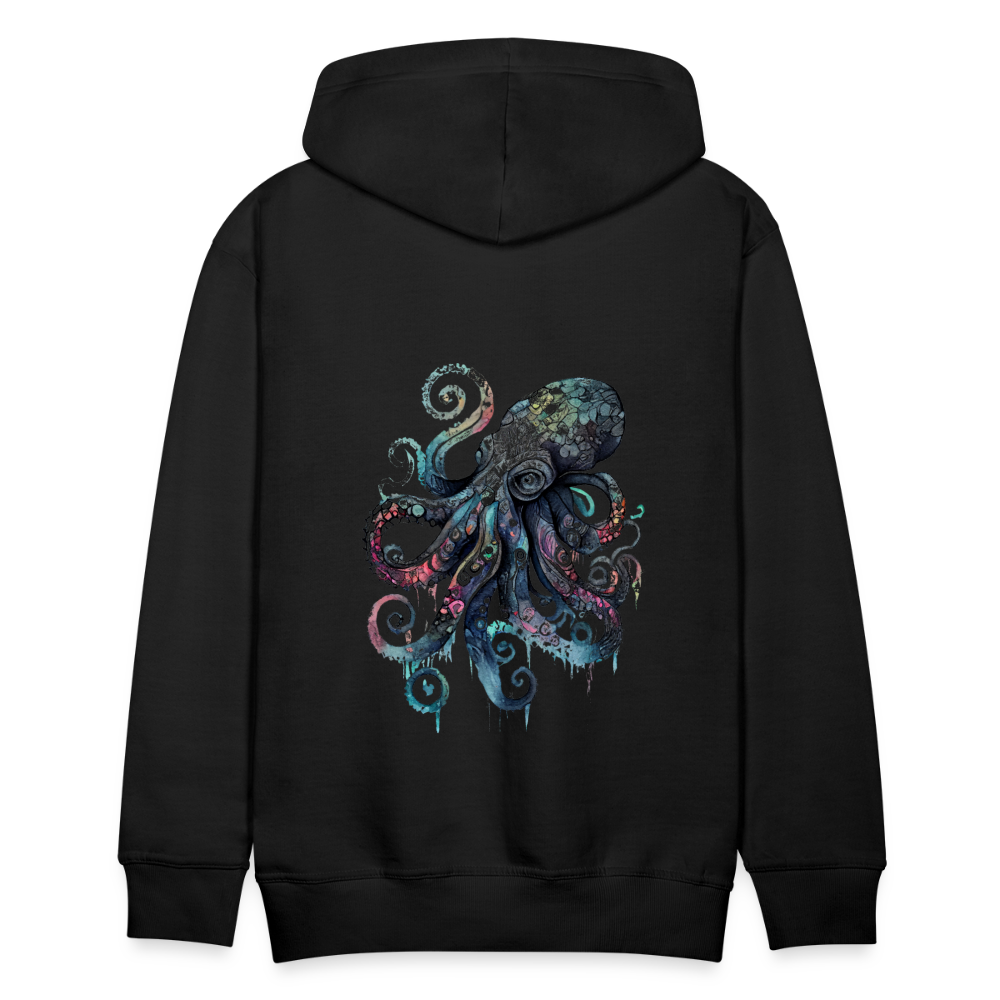 Cooler Wasserfarben Aquarell Oktopus - Männer Premium Hoodie - Schwarz