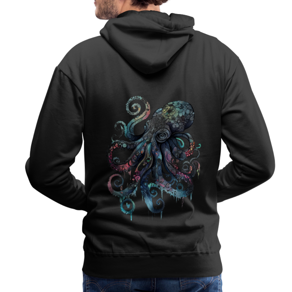 Cooler Wasserfarben Aquarell Oktopus - Männer Premium Hoodie - Schwarz