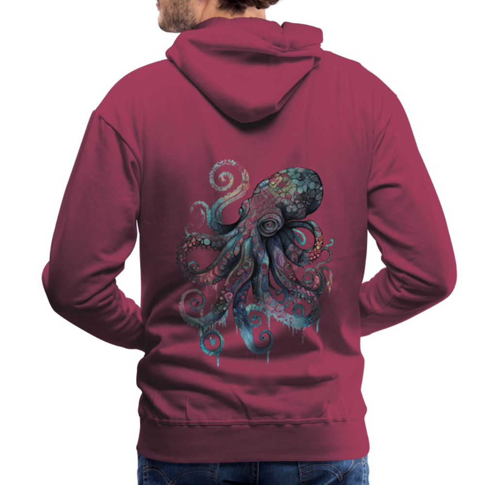 Cooler Wasserfarben Aquarell Oktopus - Männer Premium Hoodie - Bordeaux