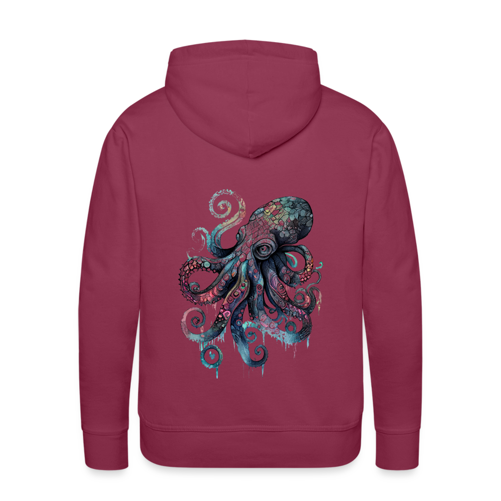 Cooler Wasserfarben Aquarell Oktopus - Männer Premium Hoodie - Bordeaux