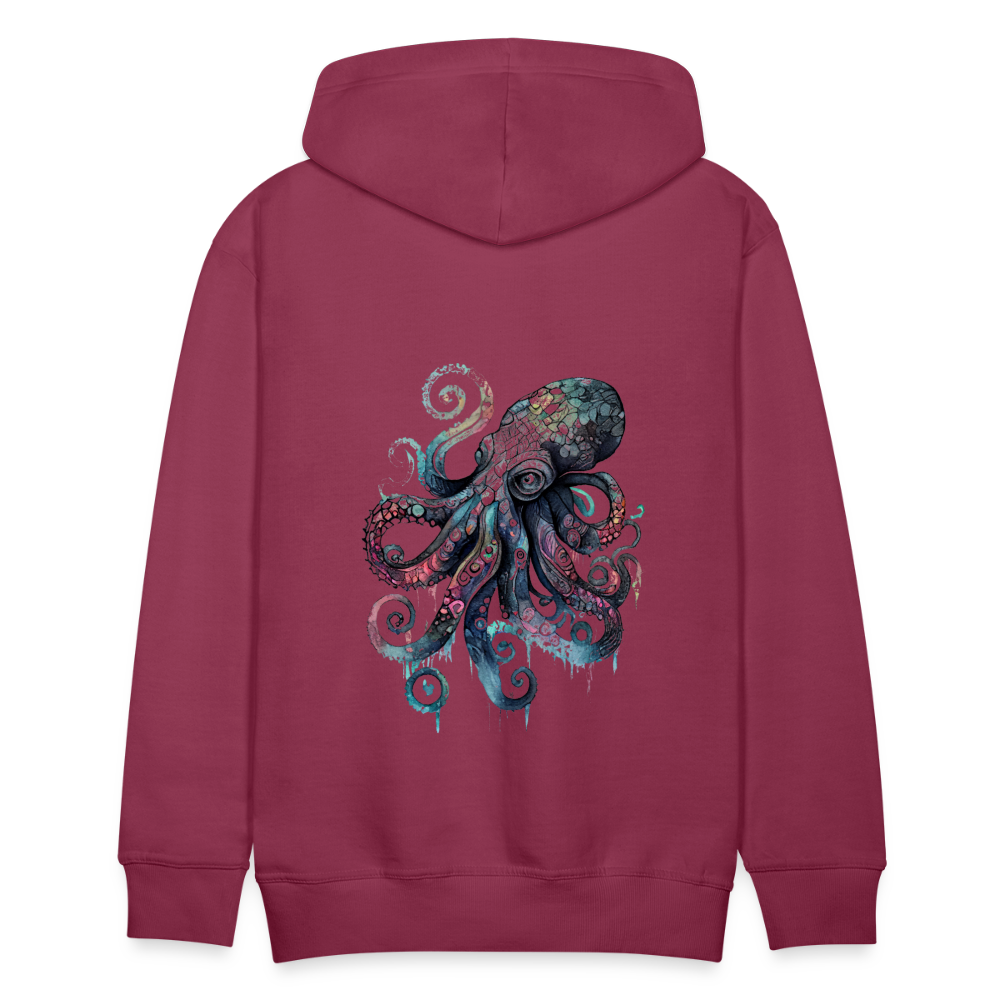 Cooler Wasserfarben Aquarell Oktopus - Männer Premium Hoodie - Bordeaux