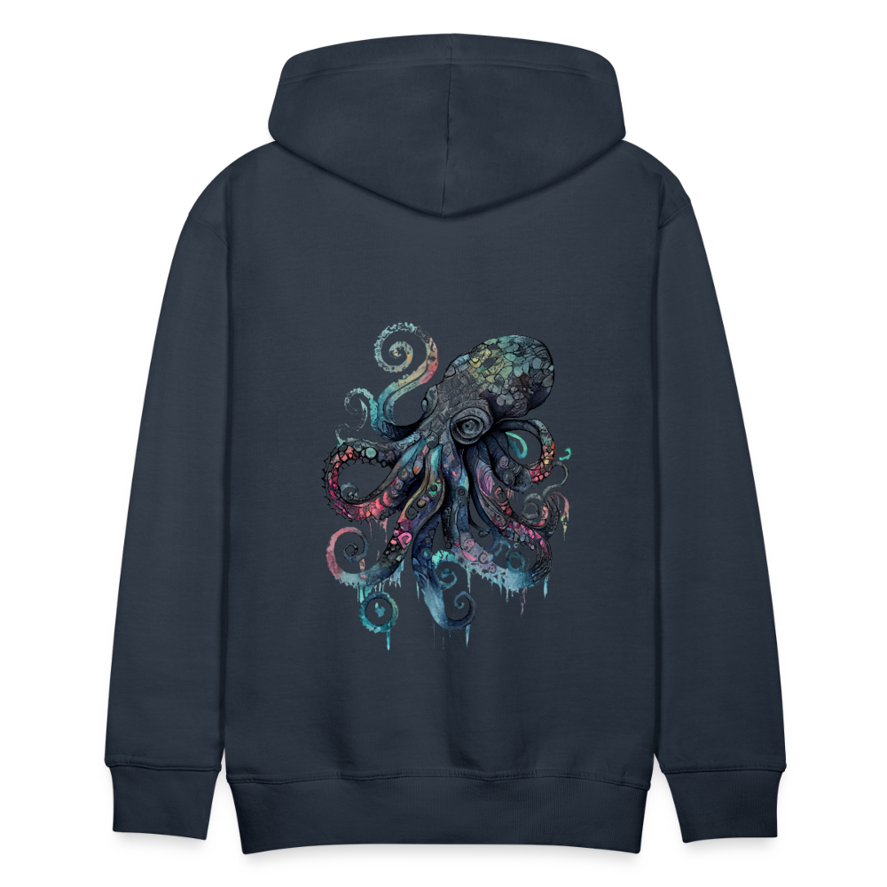 Cooler Wasserfarben Aquarell Oktopus - Männer Premium Hoodie - Navy