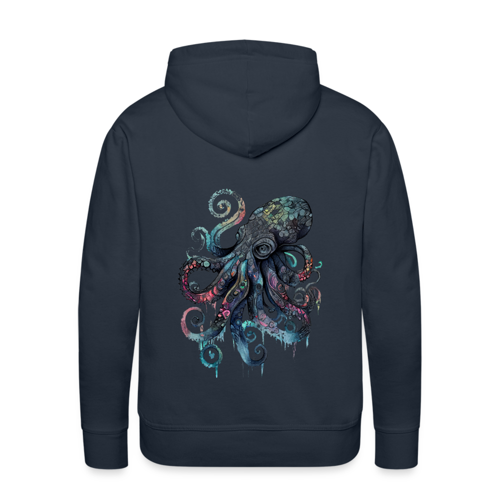 Cooler Wasserfarben Aquarell Oktopus - Männer Premium Hoodie - Navy