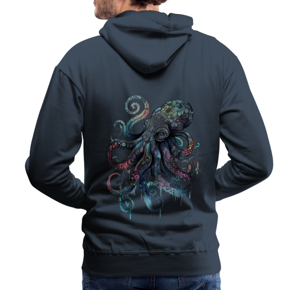 Cooler Wasserfarben Aquarell Oktopus - Männer Premium Hoodie - Navy