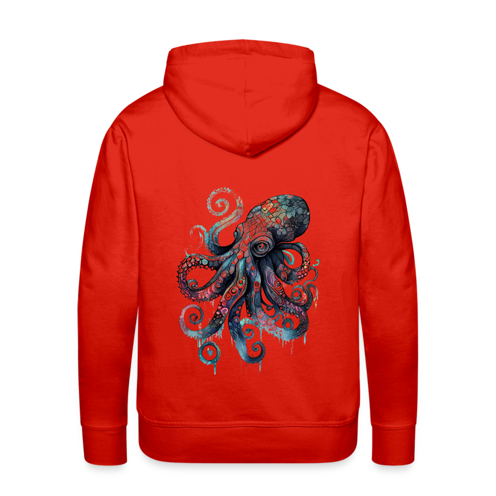 Cooler Wasserfarben Aquarell Oktopus - Männer Premium Hoodie - Rot
