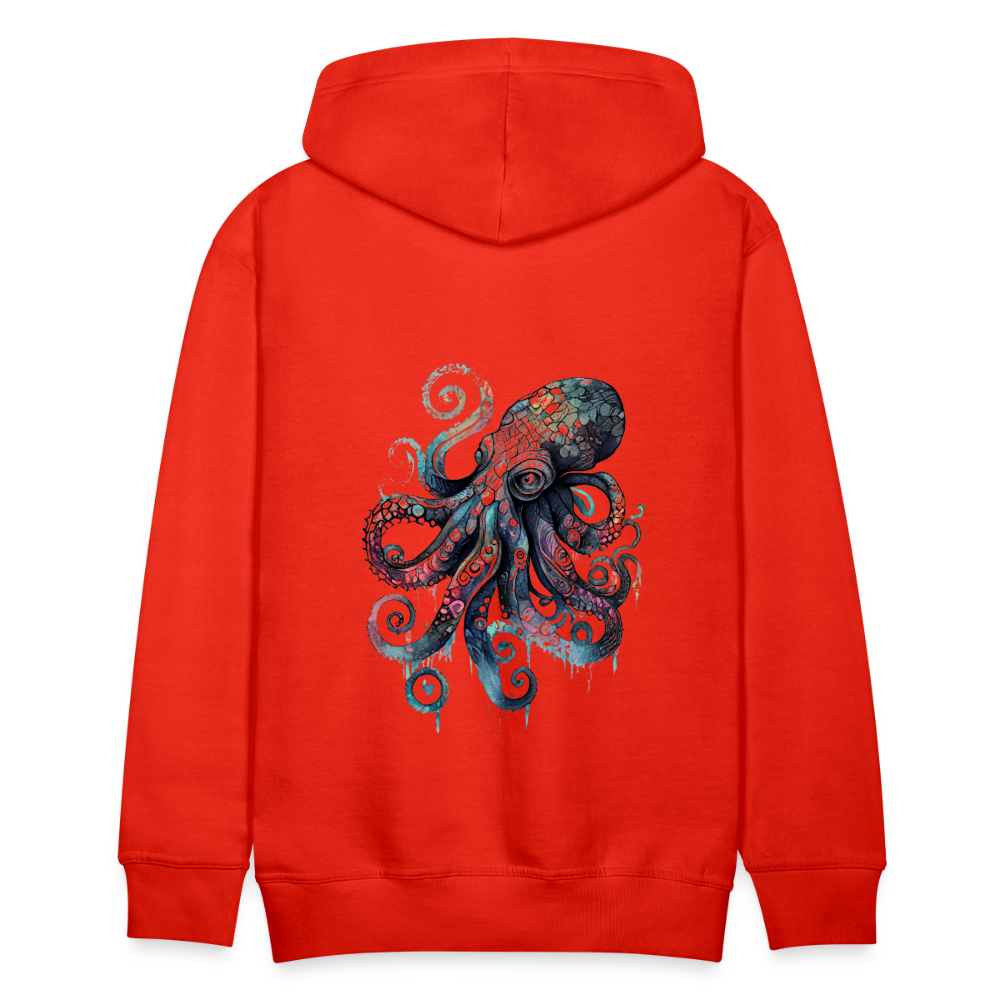 Cooler Wasserfarben Aquarell Oktopus - Männer Premium Hoodie - Rot