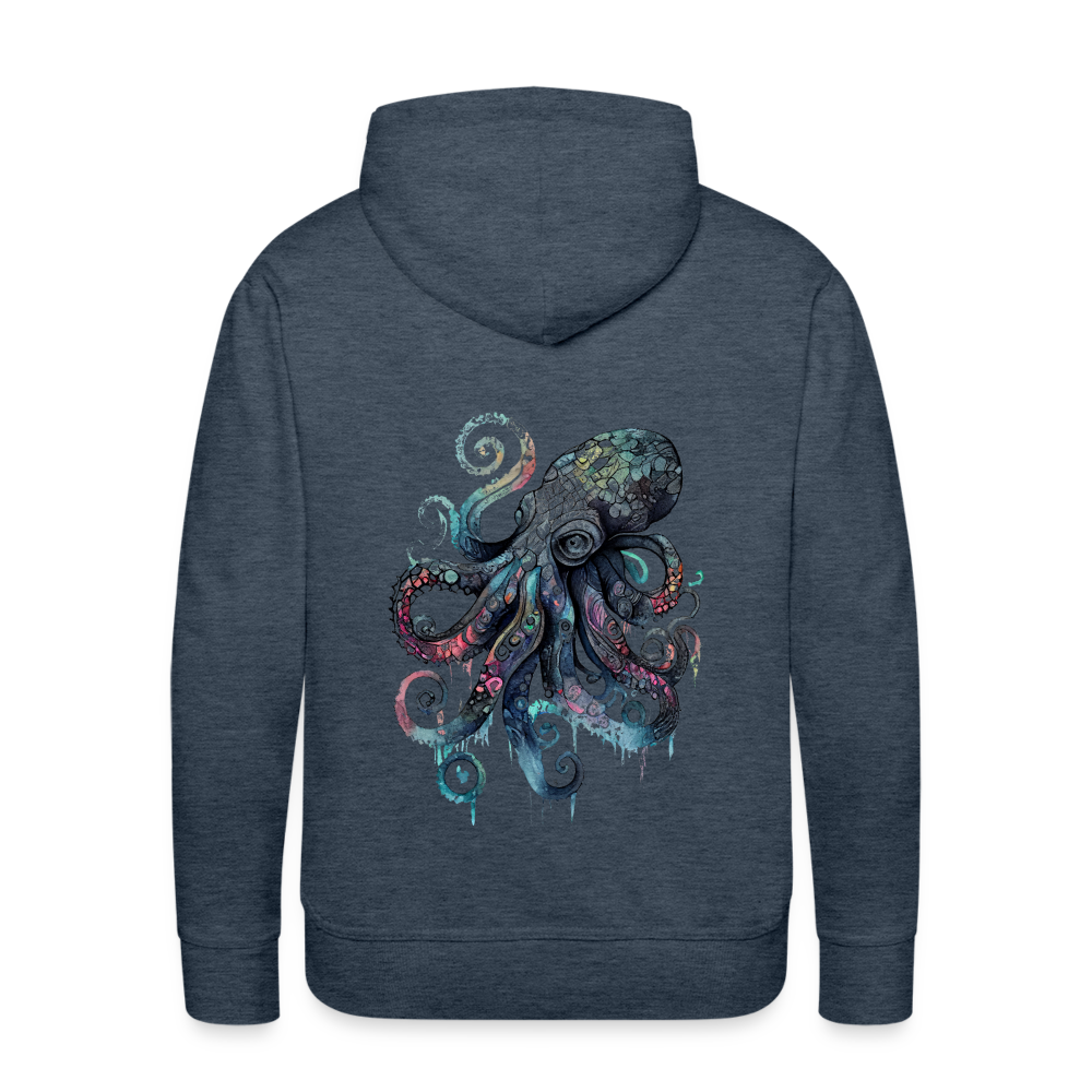 Cooler Wasserfarben Aquarell Oktopus - Männer Premium Hoodie - Jeansblau