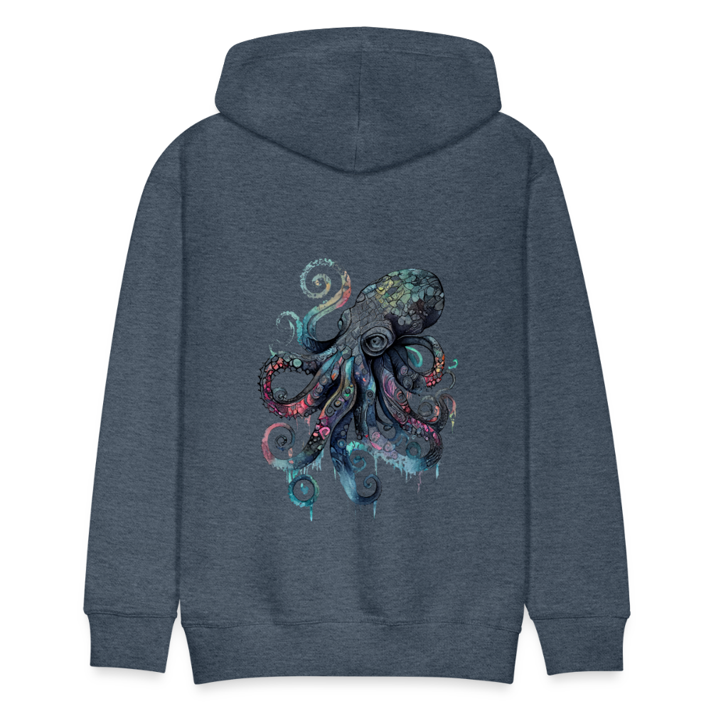 Cooler Wasserfarben Aquarell Oktopus - Männer Premium Hoodie - Jeansblau