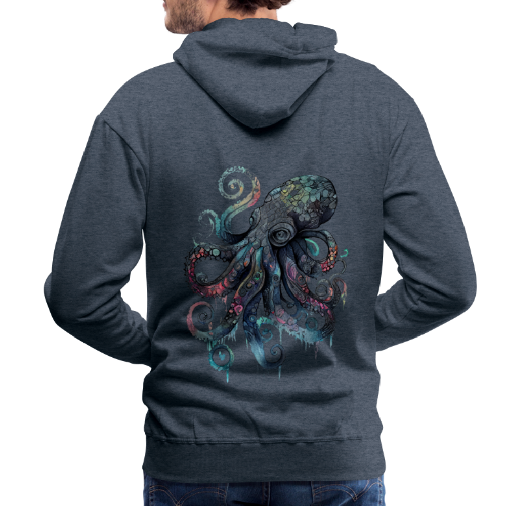Cooler Wasserfarben Aquarell Oktopus - Männer Premium Hoodie - Jeansblau