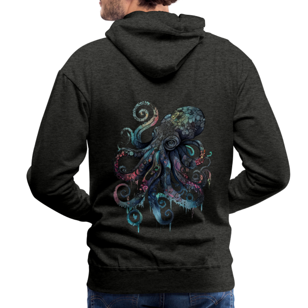 Cooler Wasserfarben Aquarell Oktopus - Männer Premium Hoodie - Anthrazit