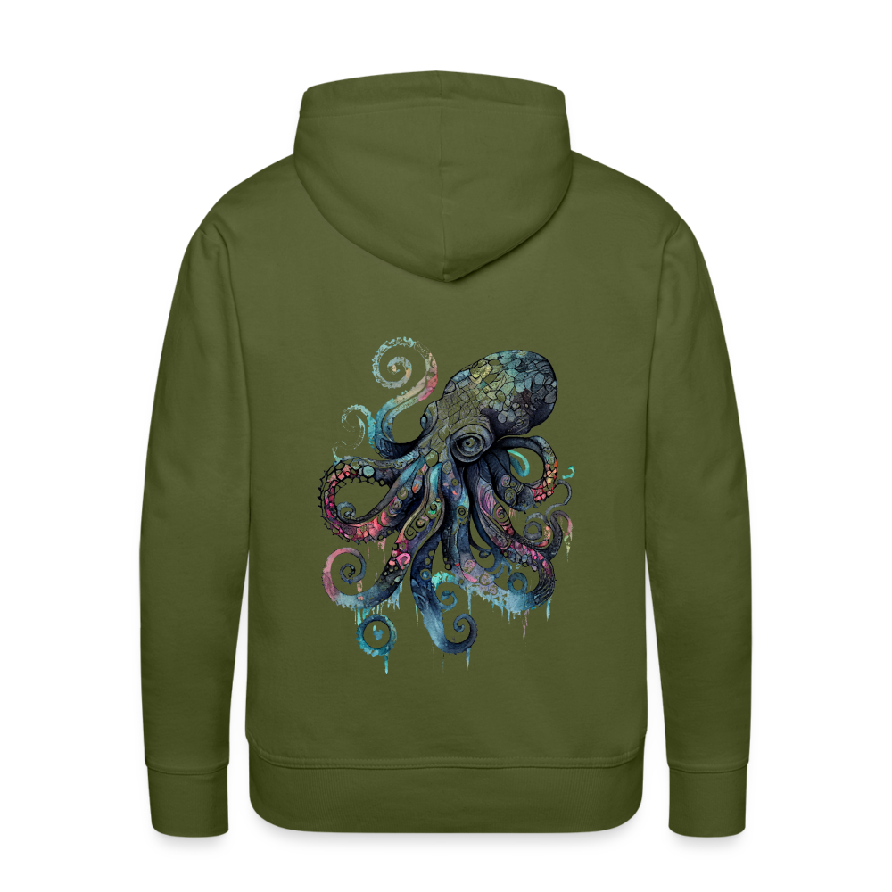 Cooler Wasserfarben Aquarell Oktopus - Männer Premium Hoodie - Olivgrün