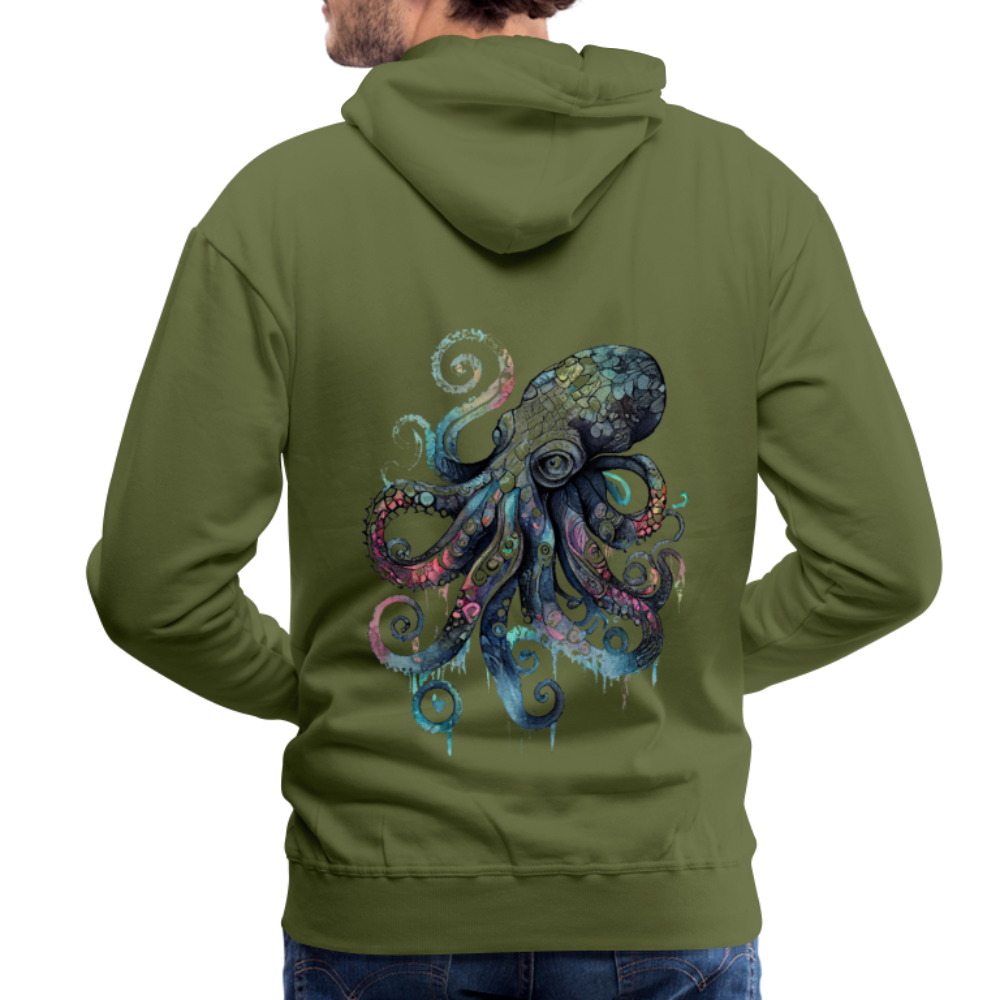 Cooler Wasserfarben Aquarell Oktopus - Männer Premium Hoodie - Olivgrün