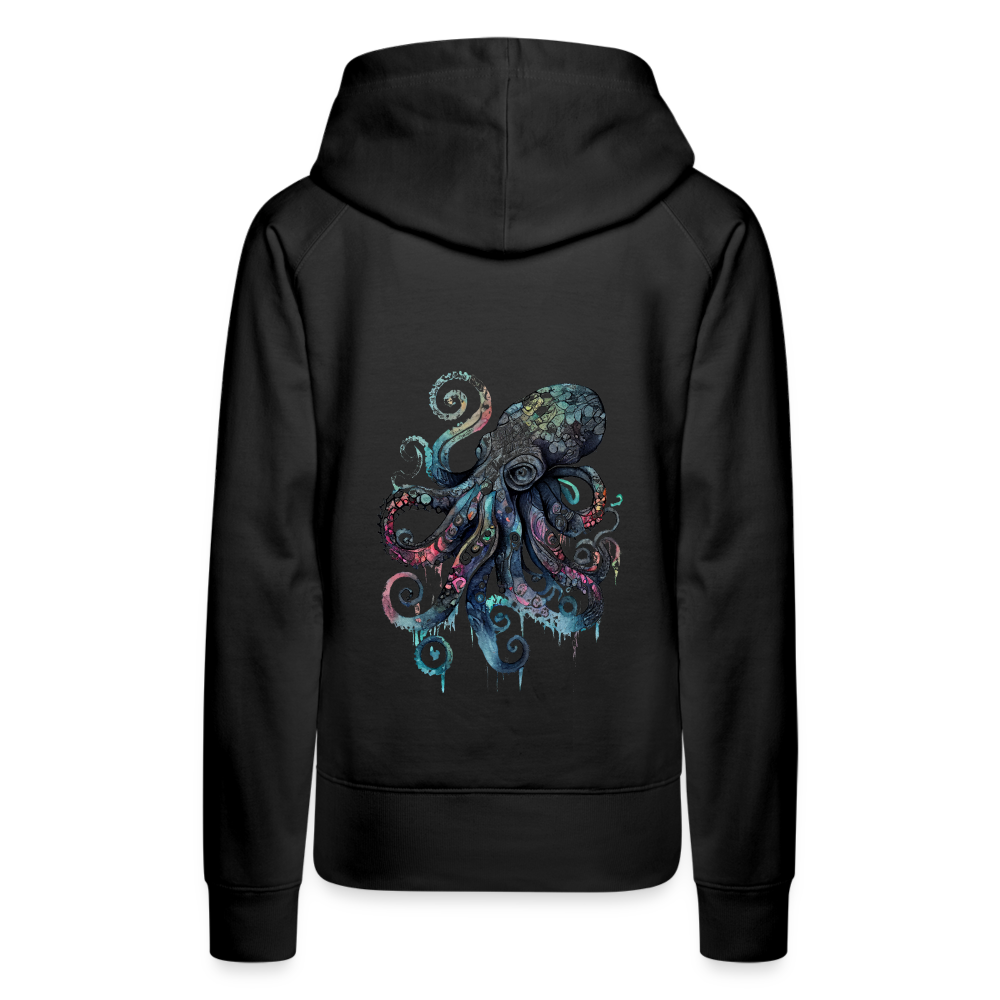 Cooler Wasserfarben Aquarell Oktopus - Frauen Premium Hoodie - Schwarz
