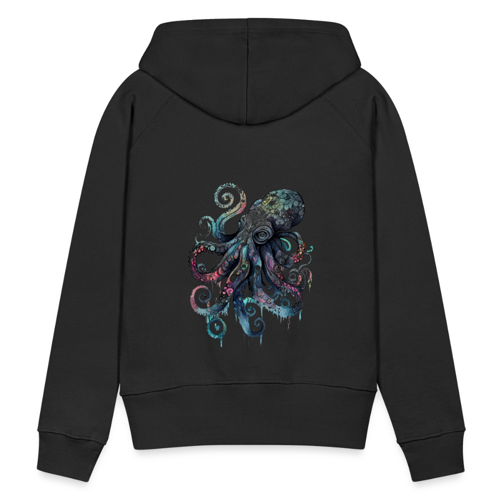 Cooler Wasserfarben Aquarell Oktopus - Frauen Premium Hoodie - Schwarz
