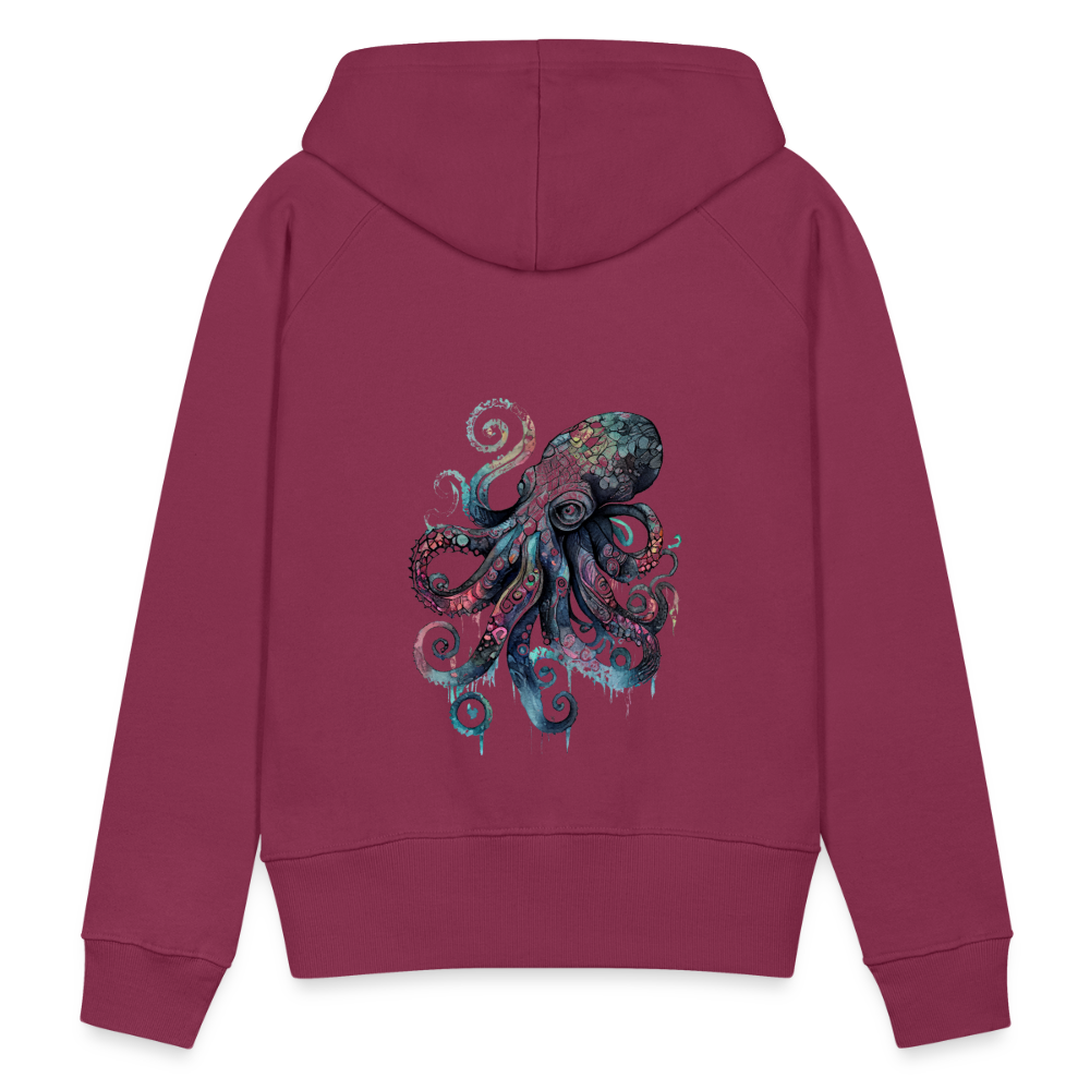 Cooler Wasserfarben Aquarell Oktopus - Frauen Premium Hoodie - Bordeaux