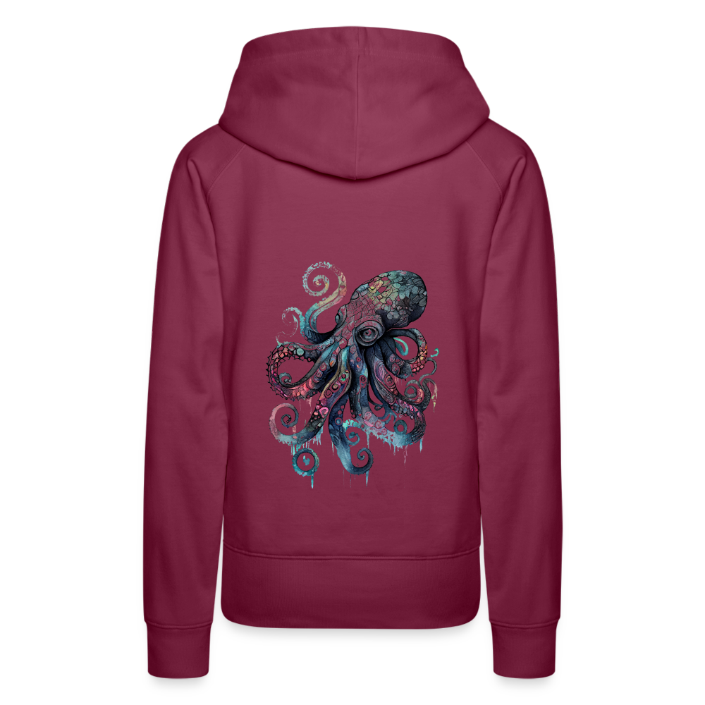 Cooler Wasserfarben Aquarell Oktopus - Frauen Premium Hoodie - Bordeaux