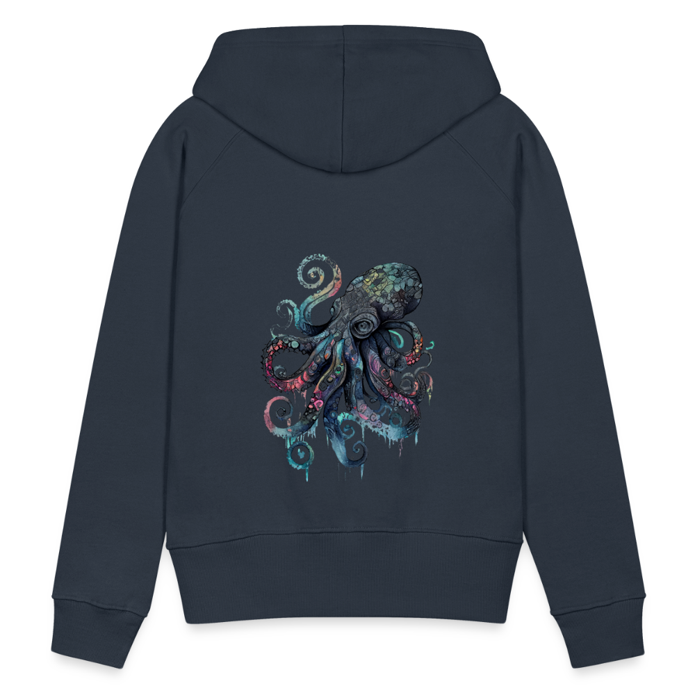 Cooler Wasserfarben Aquarell Oktopus - Frauen Premium Hoodie - Navy