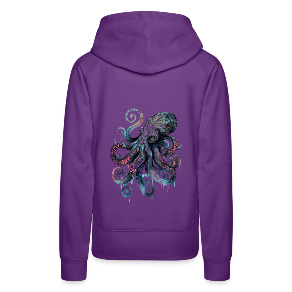 Cooler Wasserfarben Aquarell Oktopus - Frauen Premium Hoodie - Purple