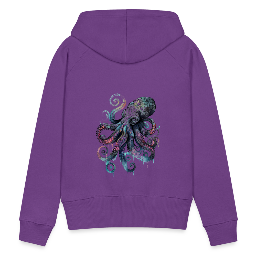 Cooler Wasserfarben Aquarell Oktopus - Frauen Premium Hoodie - Purple
