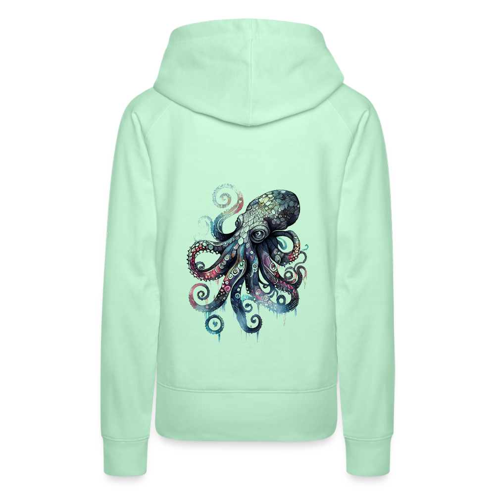 Cooler Wasserfarben Aquarell Oktopus - Frauen Premium Hoodie - helles Mintgrün