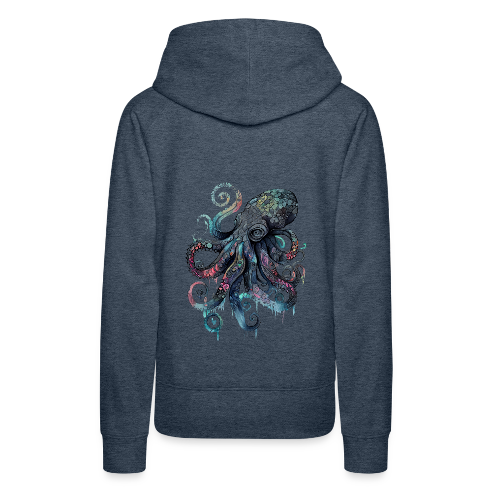 Cooler Wasserfarben Aquarell Oktopus - Frauen Premium Hoodie - Jeansblau