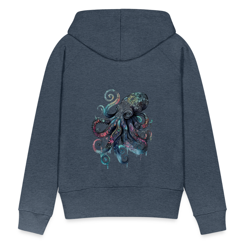 Cooler Wasserfarben Aquarell Oktopus - Frauen Premium Hoodie - Jeansblau