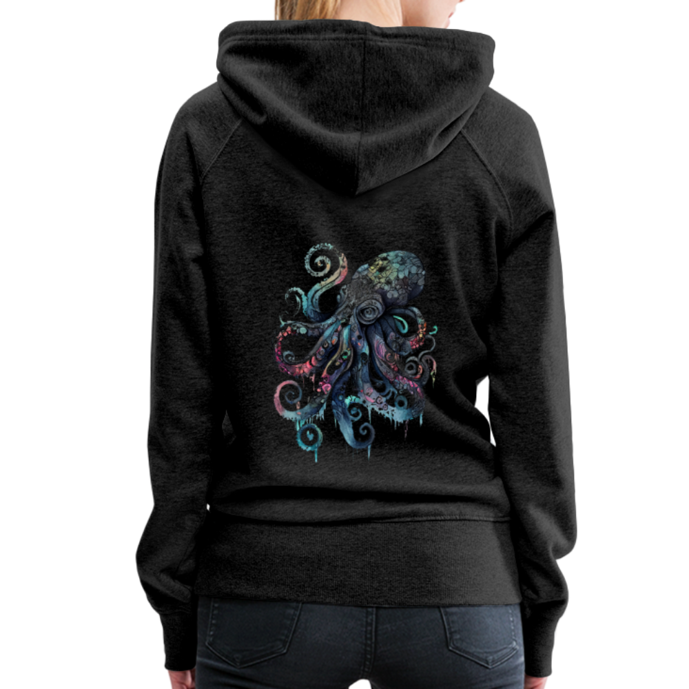 Cooler Wasserfarben Aquarell Oktopus - Frauen Premium Hoodie - Anthrazit