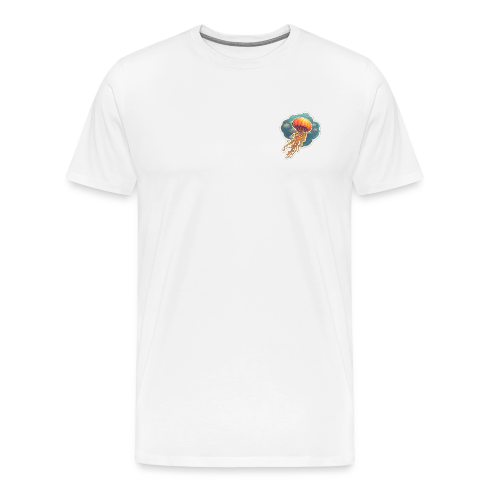 Oranges Sticker Quallen Artwork - Männer Premium T-Shirt - Weiß