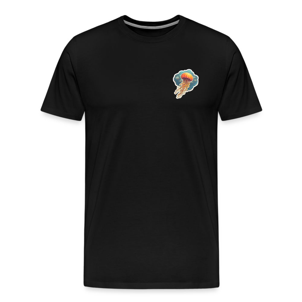 Oranges Sticker Quallen Artwork - Männer Premium T-Shirt - Schwarz