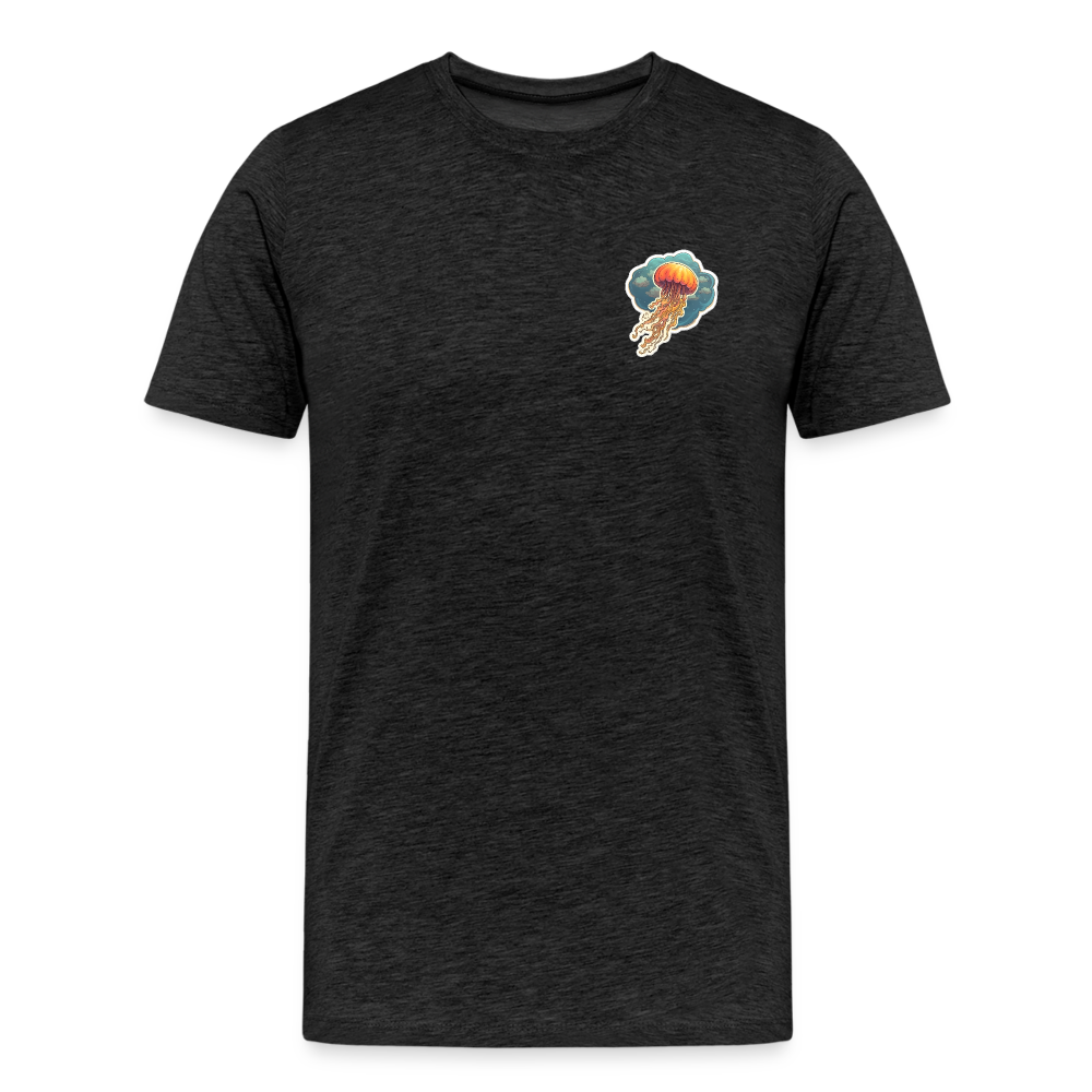 Oranges Sticker Quallen Artwork - Männer Premium T-Shirt - Anthrazit