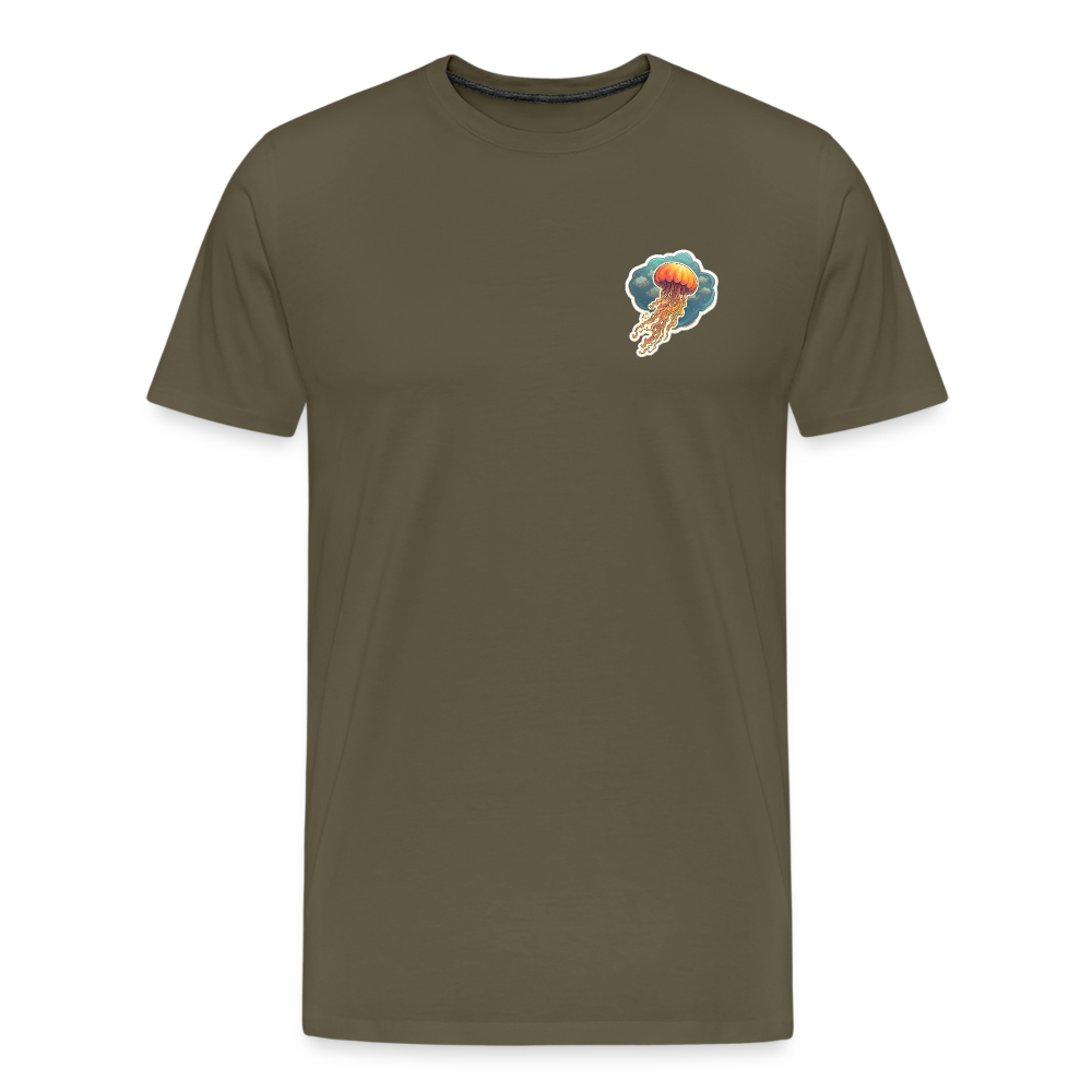 Oranges Sticker Quallen Artwork - Männer Premium T-Shirt - Khaki