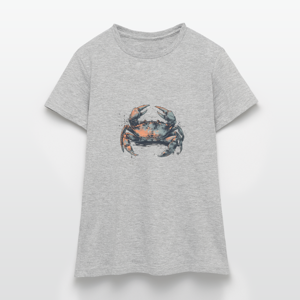 Coole Krabbe im Retro Style - Frauen T-Shirt - Grau meliert