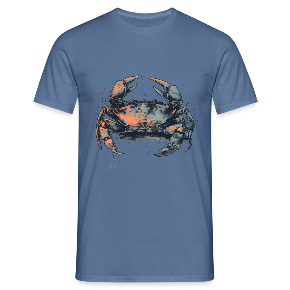 Coole Krabbe im Retro Style - Männer T-Shirt - Taubenblau