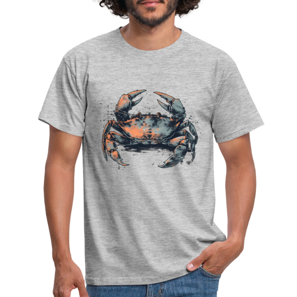 Coole Krabbe im Retro Style - Männer T-Shirt - Grau meliert