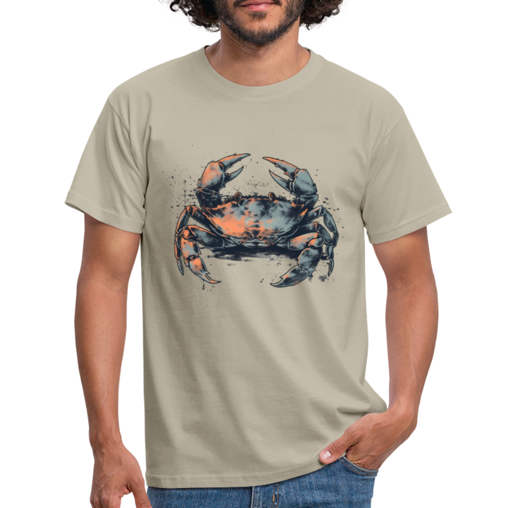 Coole Krabbe im Retro Style - Männer T-Shirt - Sandbeige
