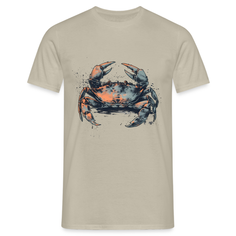 Coole Krabbe im Retro Style - Männer T-Shirt - Sandbeige