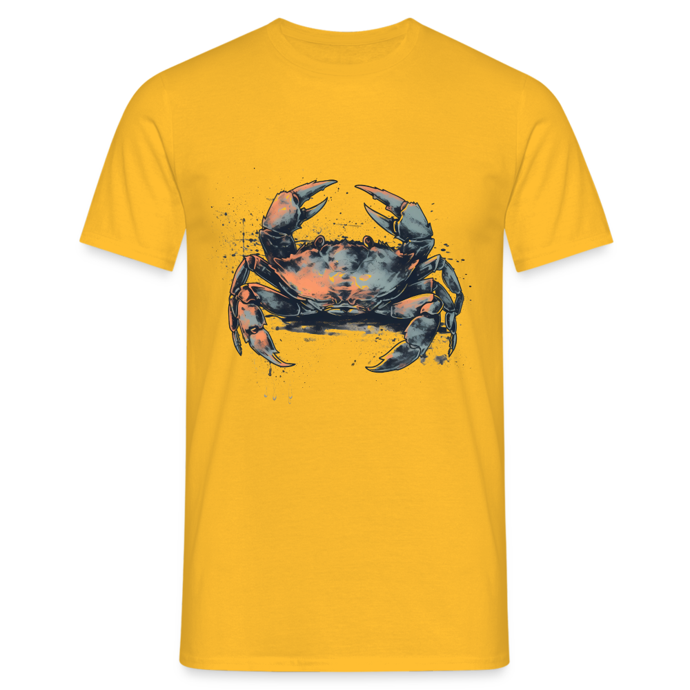 Coole Krabbe im Retro Style - Männer T-Shirt - Gelb