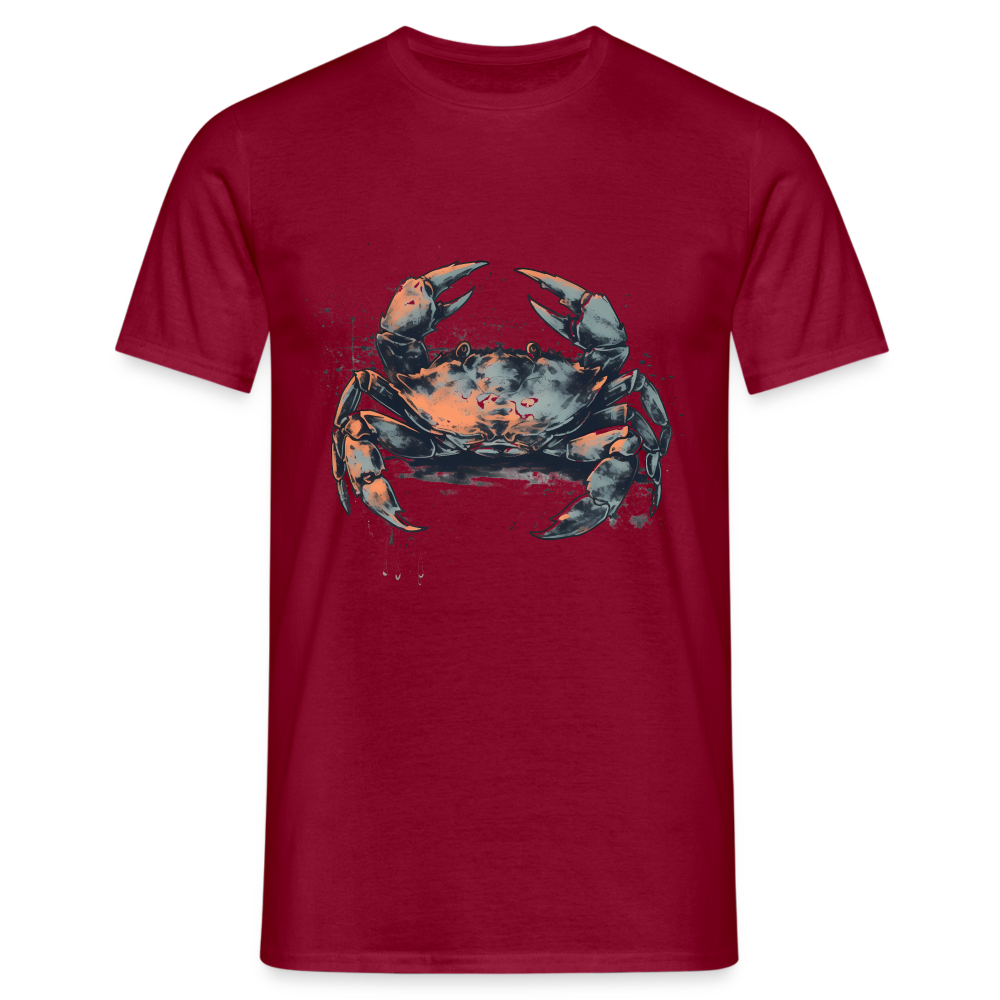Coole Krabbe im Retro Style - Männer T-Shirt - Ziegelrot