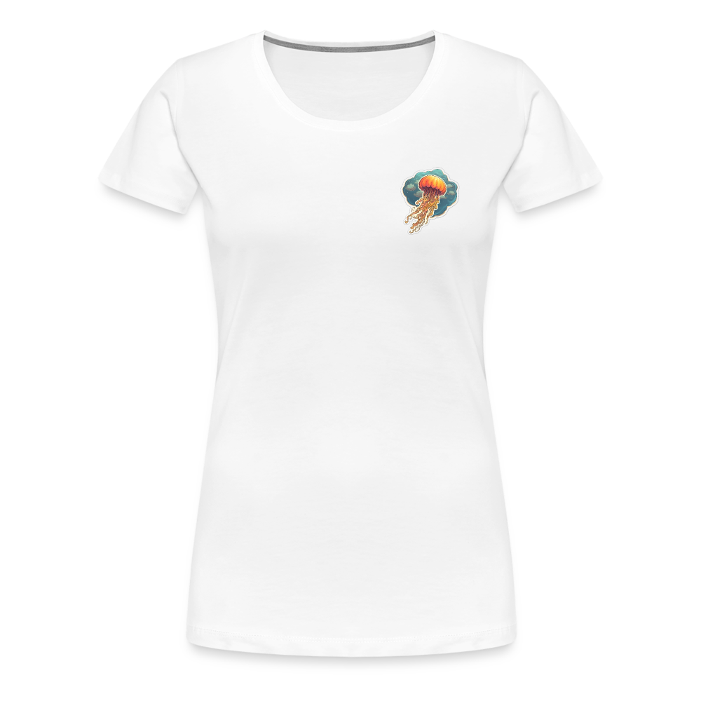 Oranges Sticker Quallen Artwork - Frauen Premium T-Shirt - Weiß