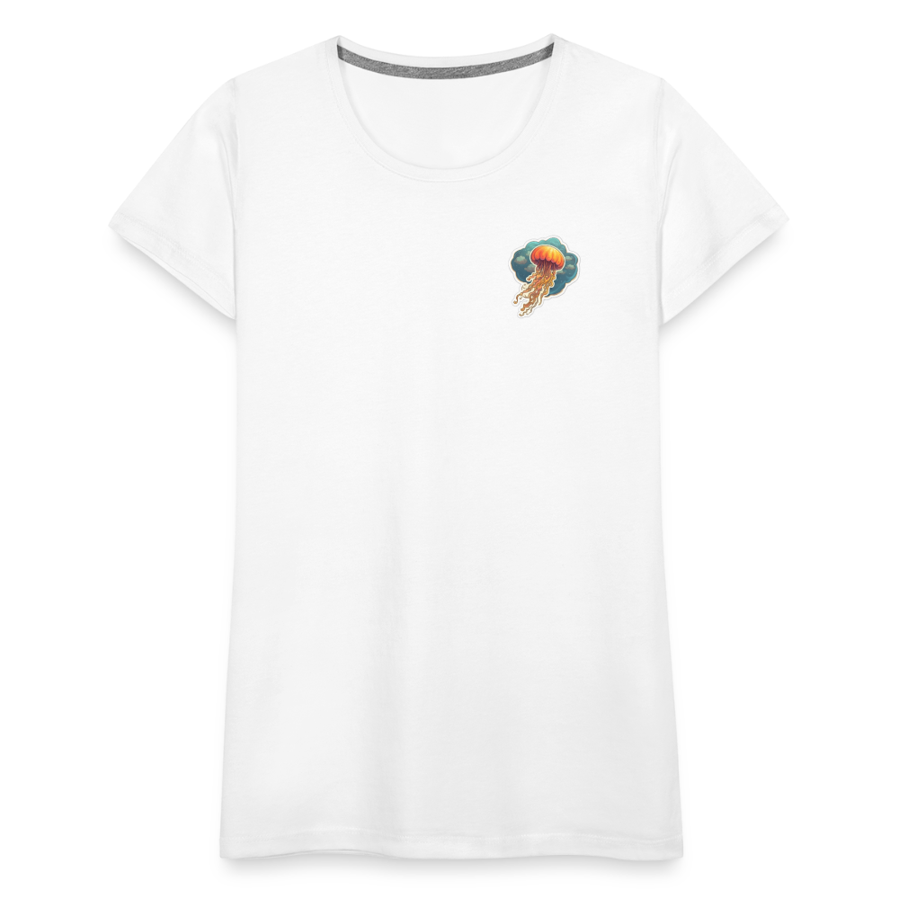 Oranges Sticker Quallen Artwork - Frauen Premium T-Shirt - Weiß